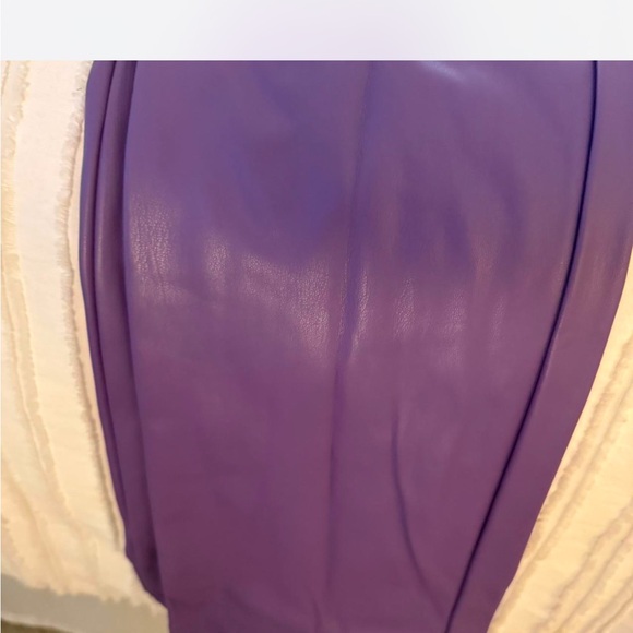 Purple Faux Leather Pants - Picture 5 of 6